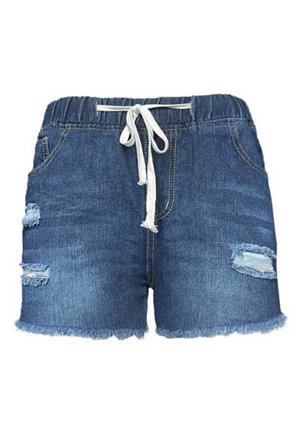 SEGUEN Jeansshorts Schlanke gebrochene Löcher Jeansshorts für Frauen (Elast günstig online kaufen