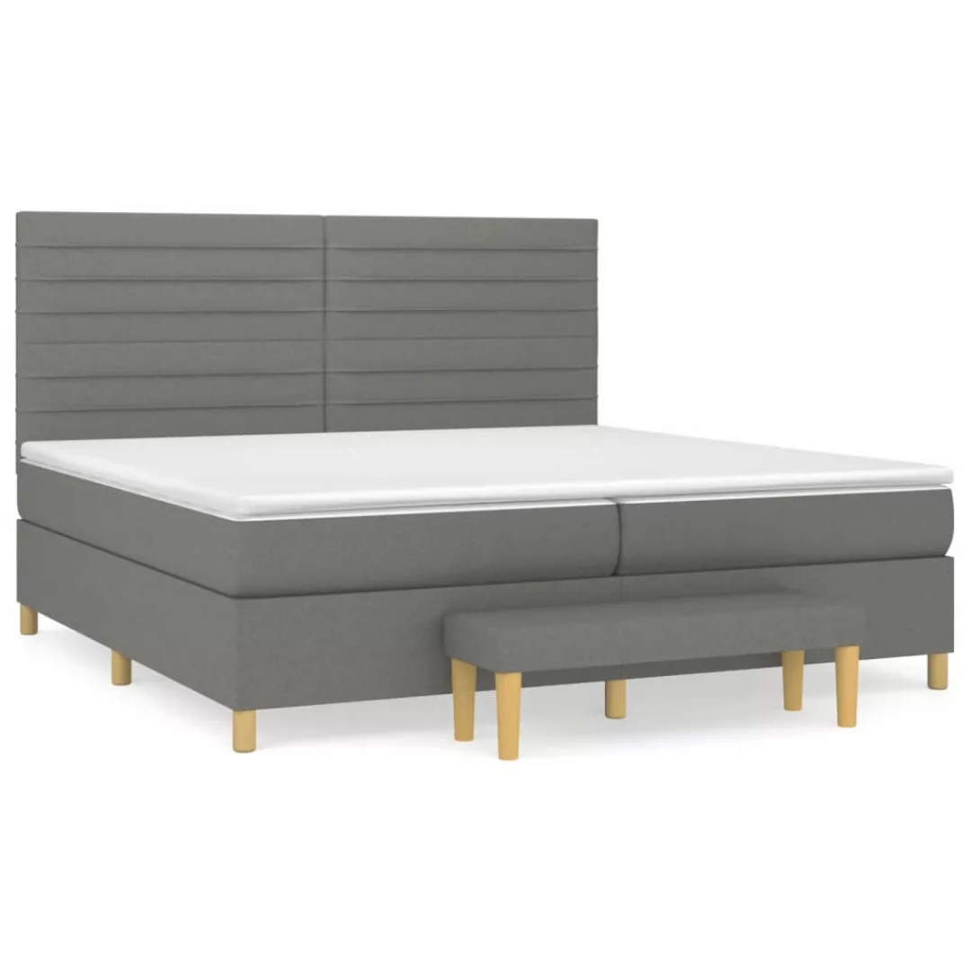 Vidaxl Boxspringbett Mit Matratze Dunkelgrau 200x200 Cm Stoff günstig online kaufen
