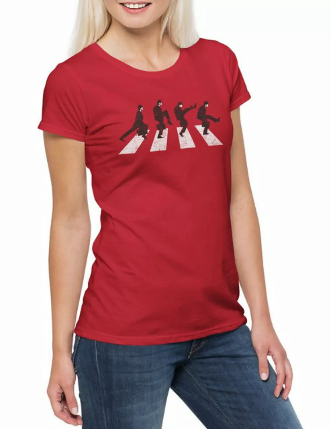 Urban Backwoods Print-Shirt Silly Walk Road Damen T-Shirt Monty Fun Ministr günstig online kaufen