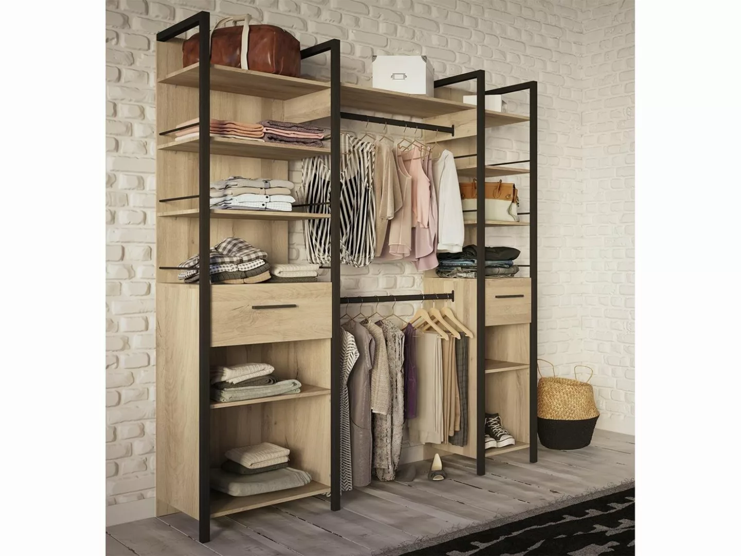 möbelando Kleiderschrank Roseville 180 x 207.5 x 49.5 cm (B/H/T) günstig online kaufen