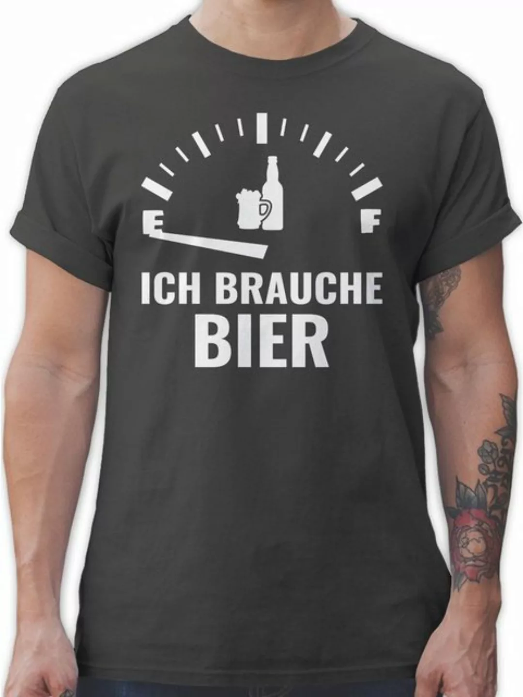 Shirtracer T-Shirt Ich brauche Bier - weiß Sprüche Statement mit Spruch günstig online kaufen