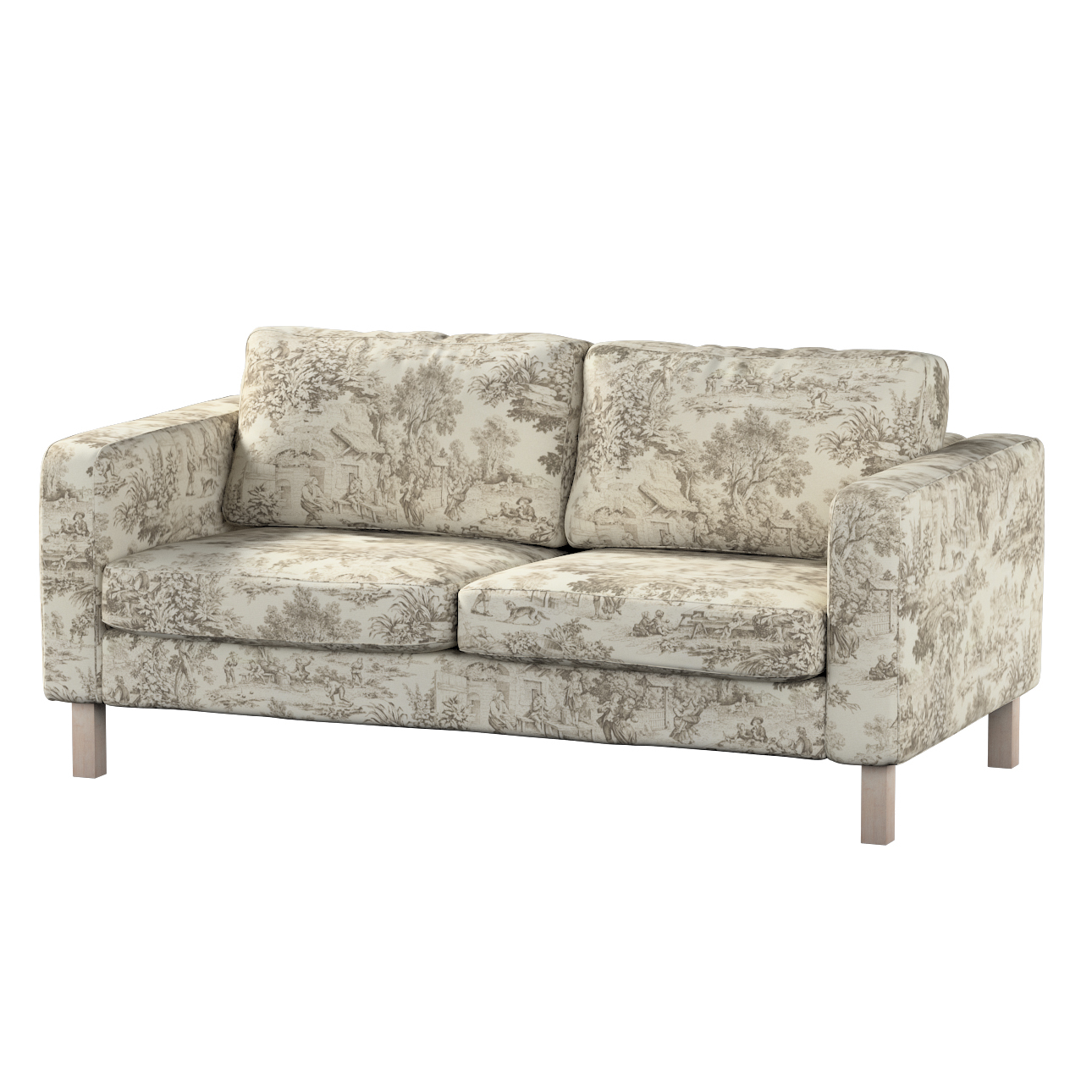 Bezug für Karlstad 2-Sitzer Sofa nicht ausklappbar, ecru-beige, Sofahusse, günstig online kaufen