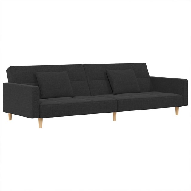 vidaXL Schlafsofa, Sofa 2-Sitzer mit 2 Kissen Dunkelgrau Stoff günstig online kaufen