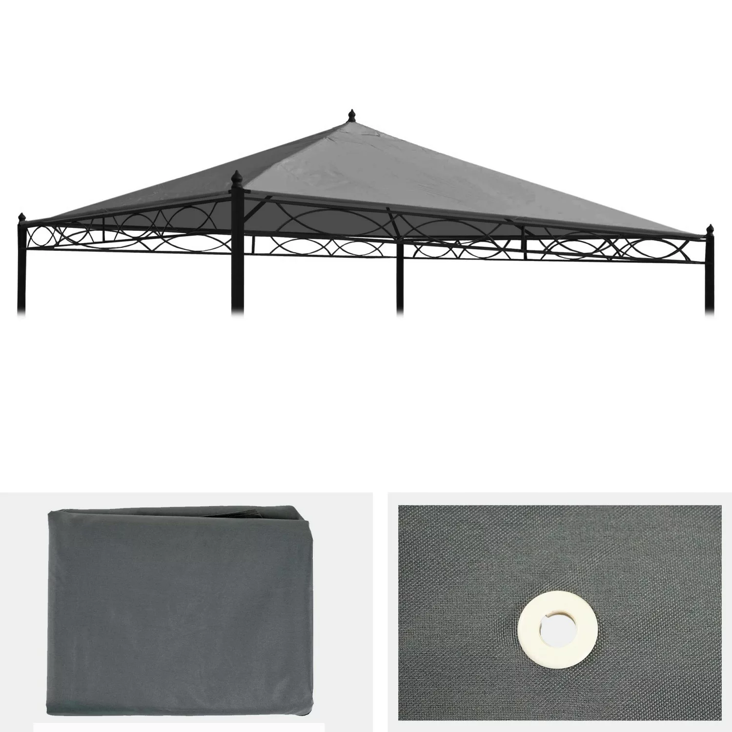 MCW Ersatzbezug Dach Pergola Calpe 3x3m Grau günstig online kaufen