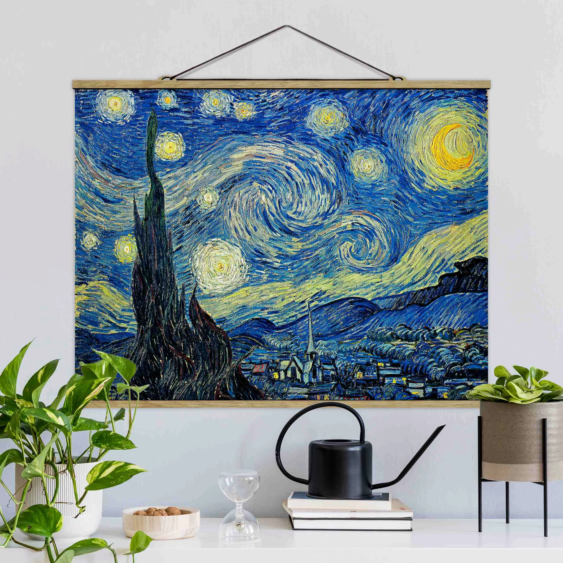 Stoffbild Kunstdruck mit Posterleisten - Querformat Vincent van Gogh - Ster günstig online kaufen