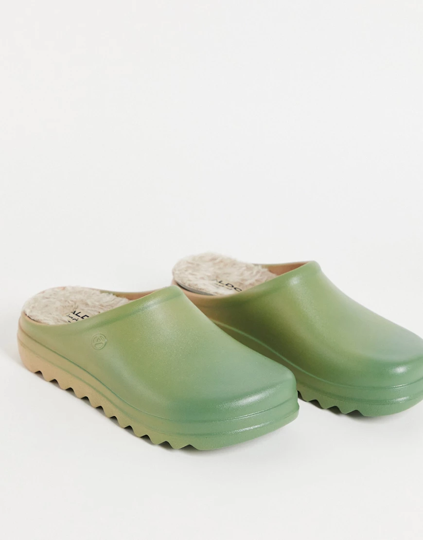 ALDO – Love Planet Inout – Clogs in Ombré-Khaki mit herausnehmbarem, warmen günstig online kaufen