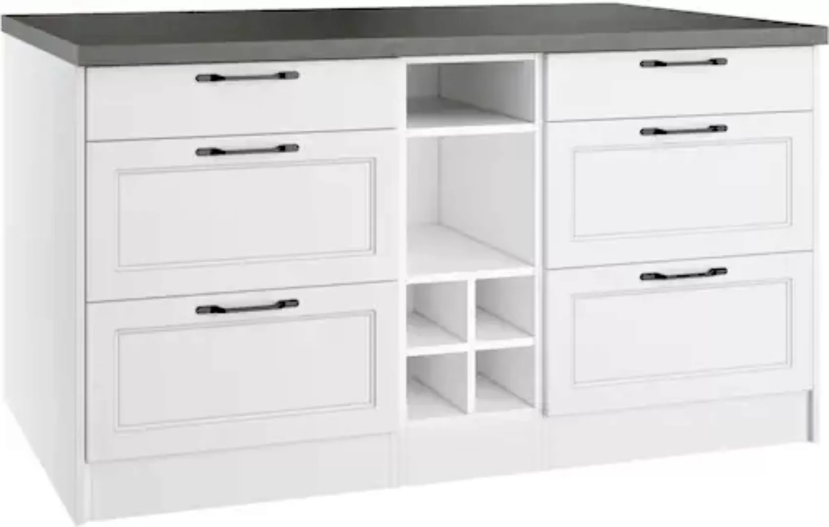 KOCHSTATION Kücheninsel "KS-Lani, Breite 153 cm, mit Flaschenregal", MDF-Fr günstig online kaufen