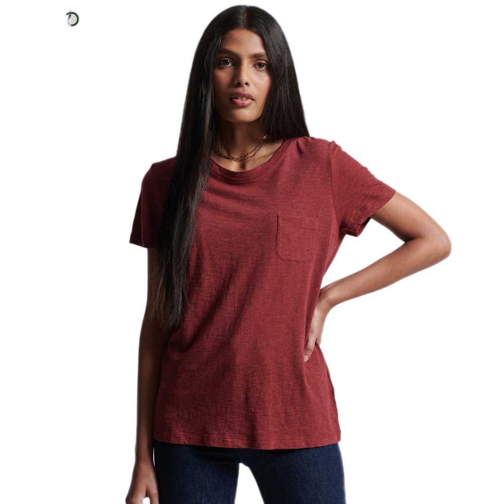 Superdry Studios Pocket Kurzärmeliges T-shirt L Deep Ruby Marl günstig online kaufen