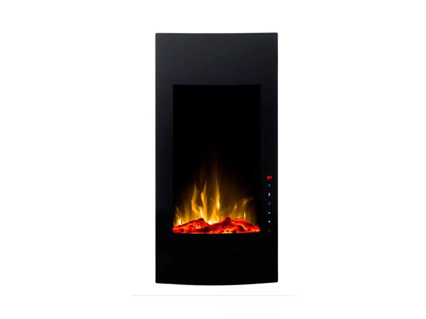 LED-Elektrokamin Wandkamin abgerundet - 41 x 13 x 81 cm - Schwarz - VULCANO günstig online kaufen