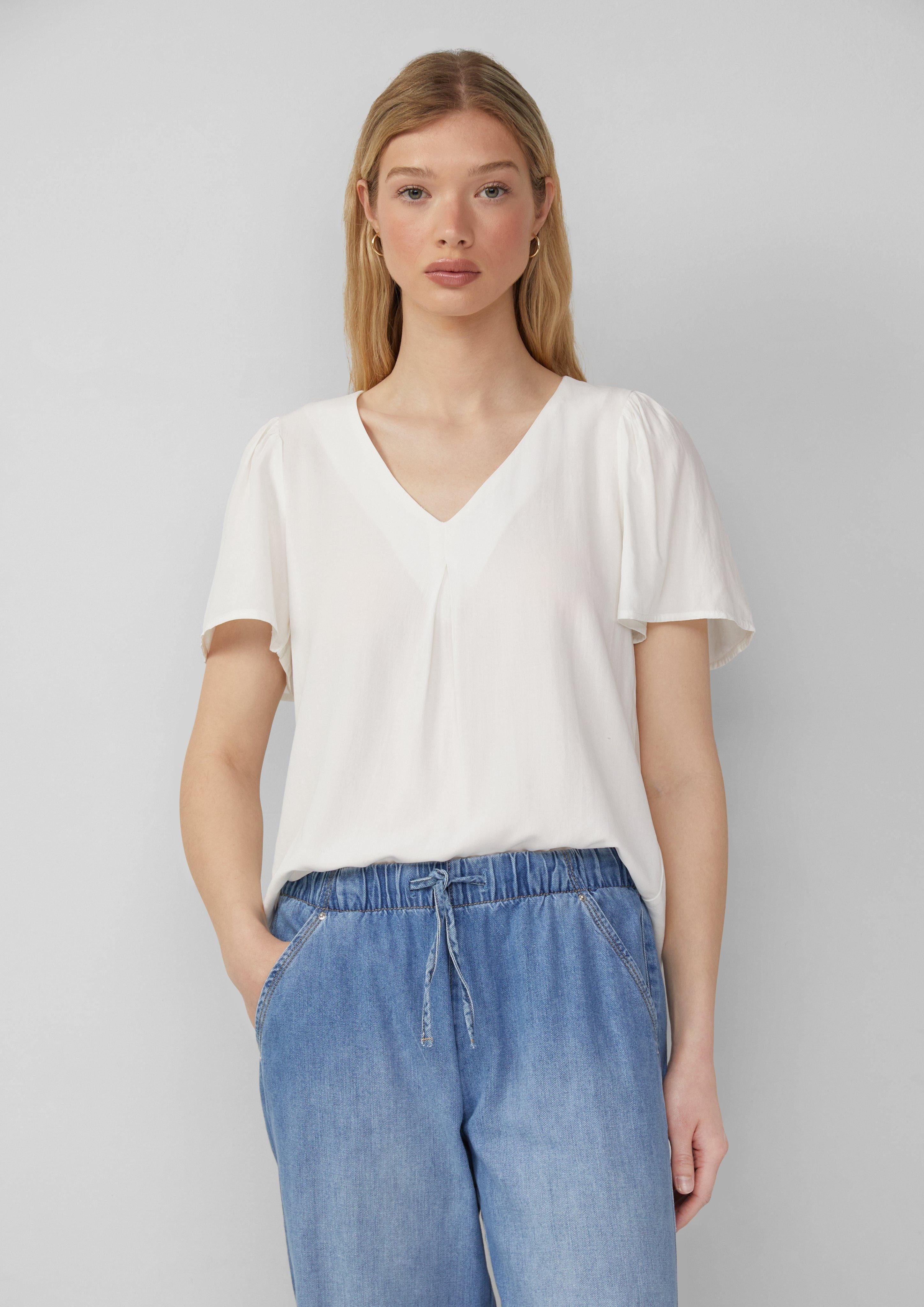 QS Kurzarmbluse Feminine Kurzarmbluse aus Viskose günstig online kaufen