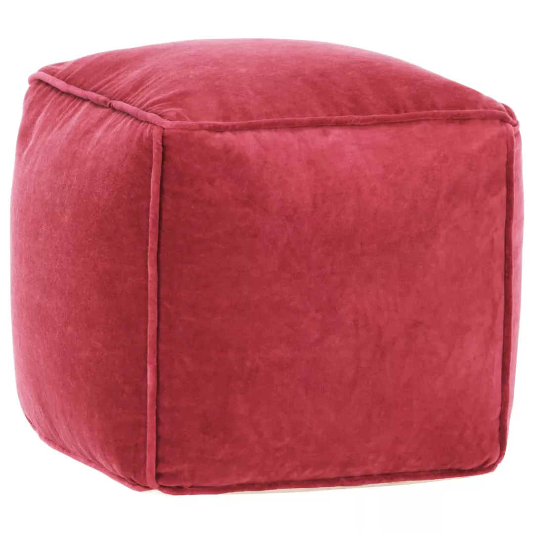 Pouf Baumwollsamt 40x40x40 Cm Rot günstig online kaufen