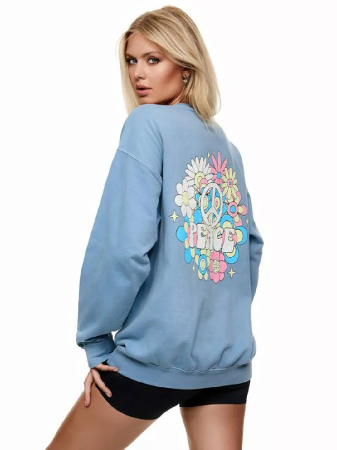 Worldclassca Longsweatshirt Worldclassca Oversized Sweatshirt PEACE Print L günstig online kaufen