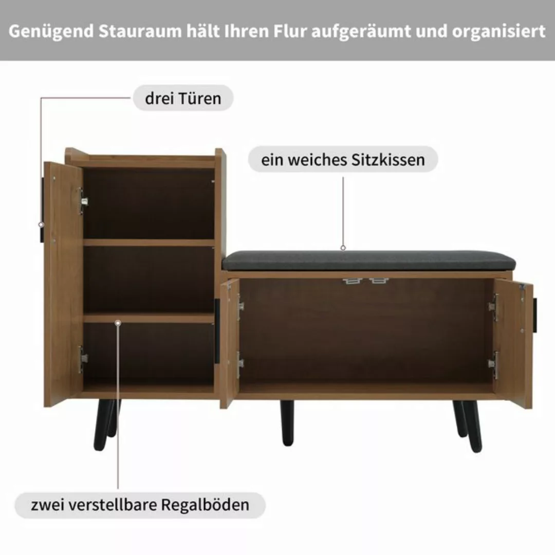 HAUSS SPLOE Schuhschrank Sitzbank 100×34×69 cm( B×T×H) Schuhkommode mit mit günstig online kaufen