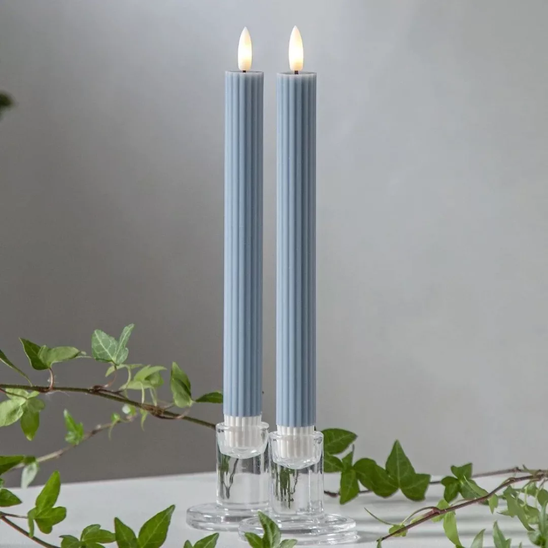 LED Wachskerze Flamme Stripe in Blau 2er-Set 0,02W günstig online kaufen