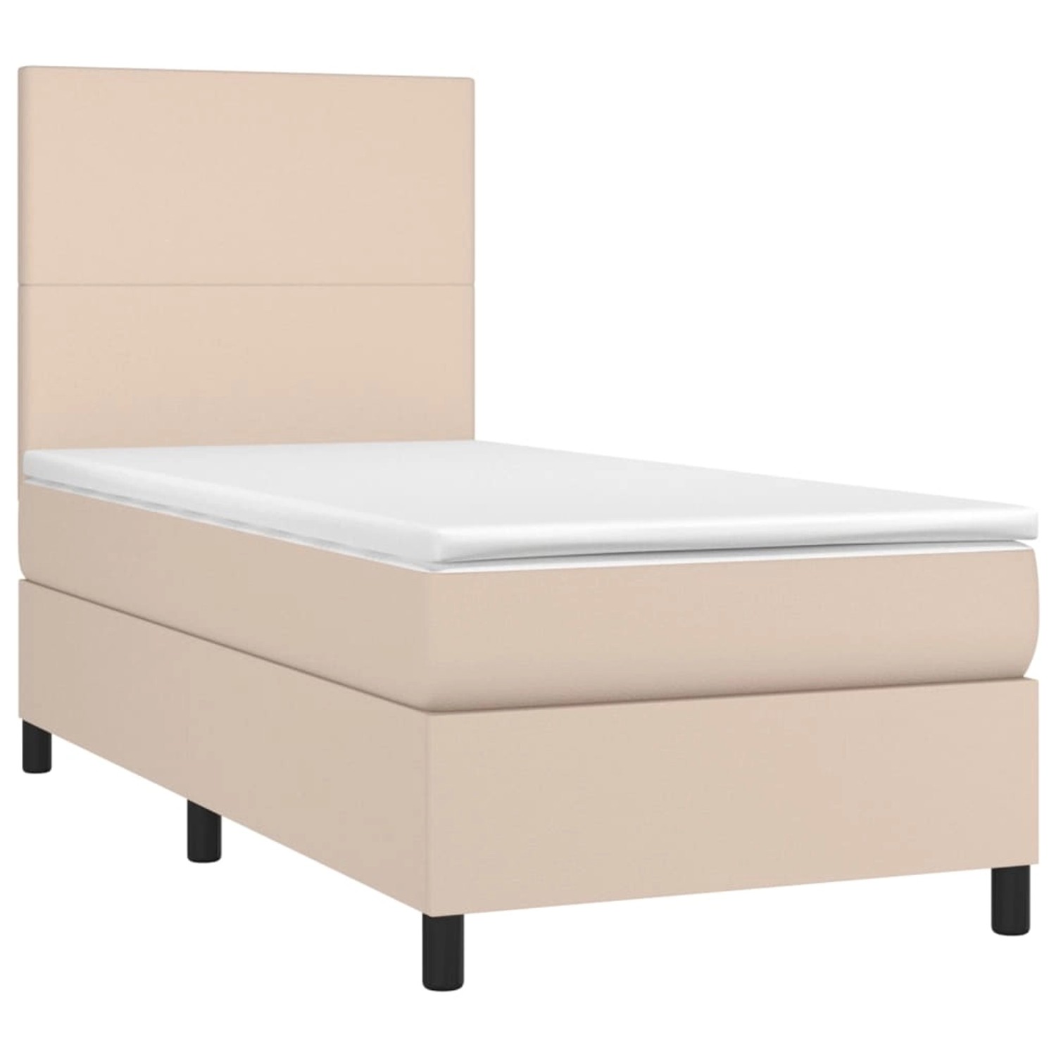 vidaXL Boxspringbett, Boxbett mit Matratze & LED Cappuccino-Braun 80x200cm günstig online kaufen