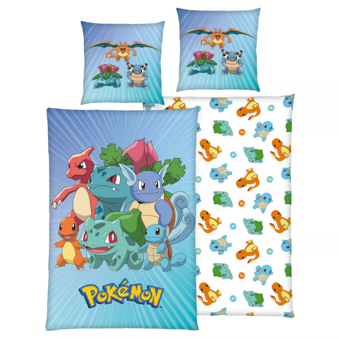 Baumwoll Wende Bettwäsche Pokémon Renforce Multi Baumwolle B/L: ca. 135x200 günstig online kaufen