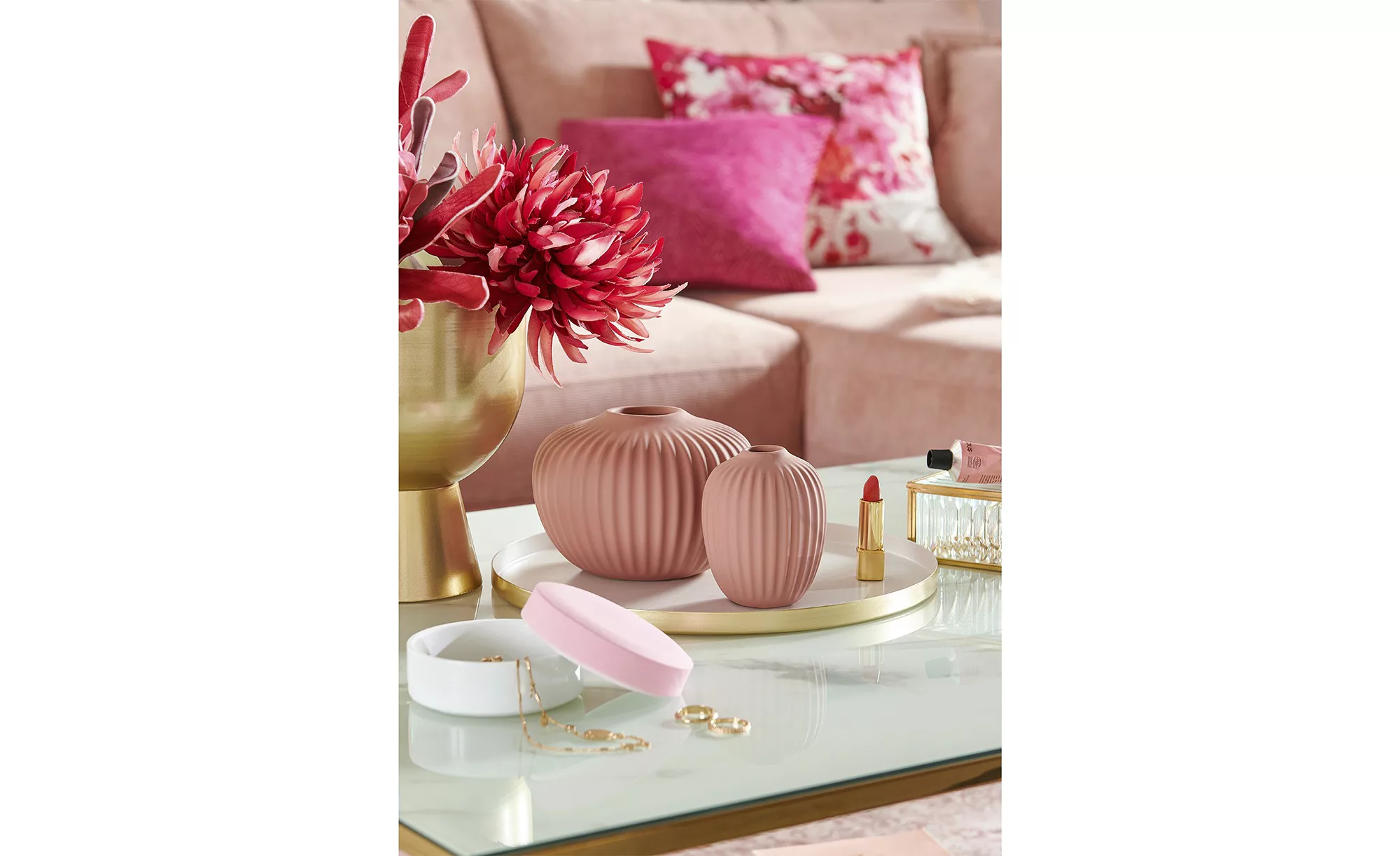 Vase ¦ rosa/pink ¦ Steinzeug ¦ Maße (cm): H: 10,2  Ø: 8 Accessoires > Vasen günstig online kaufen