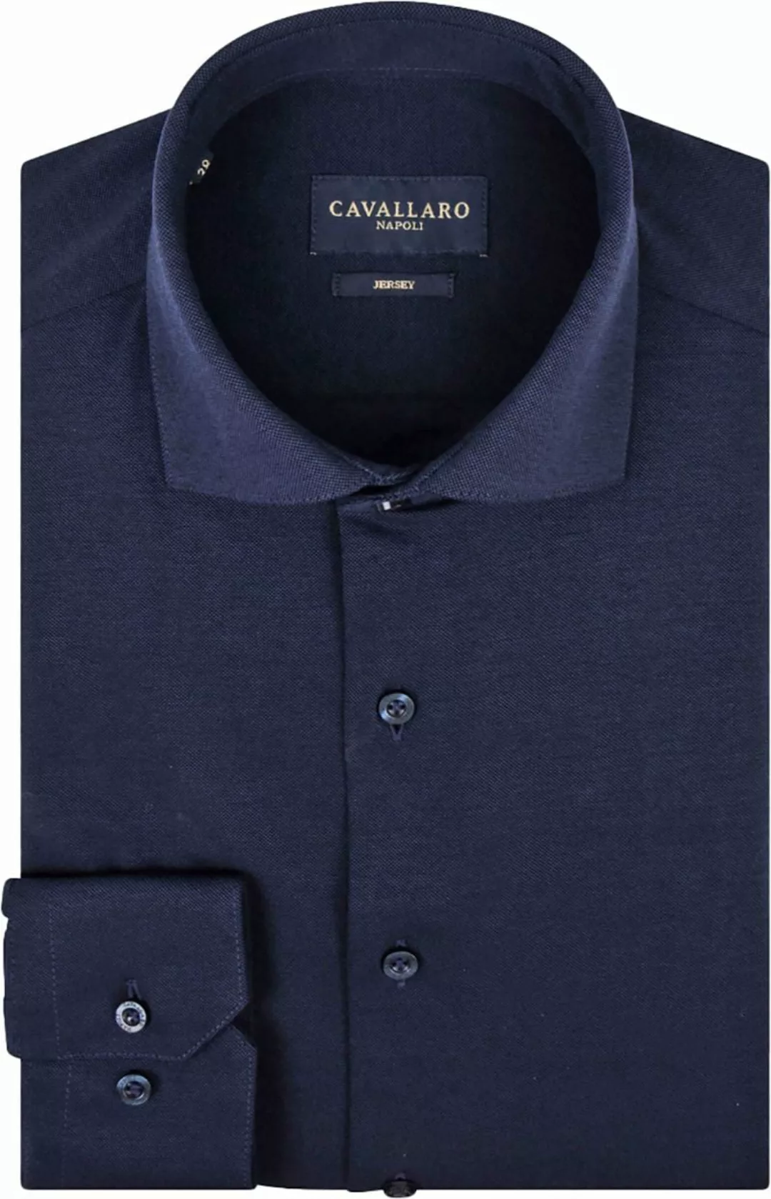 Cavallaro Piqué Hemd Navy - Größe 43 günstig online kaufen