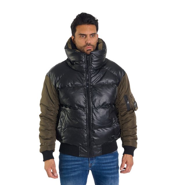 Denim Distriqt Bomberjacke Winter Herren Bomberjacke mit Fellkragen Grün S günstig online kaufen