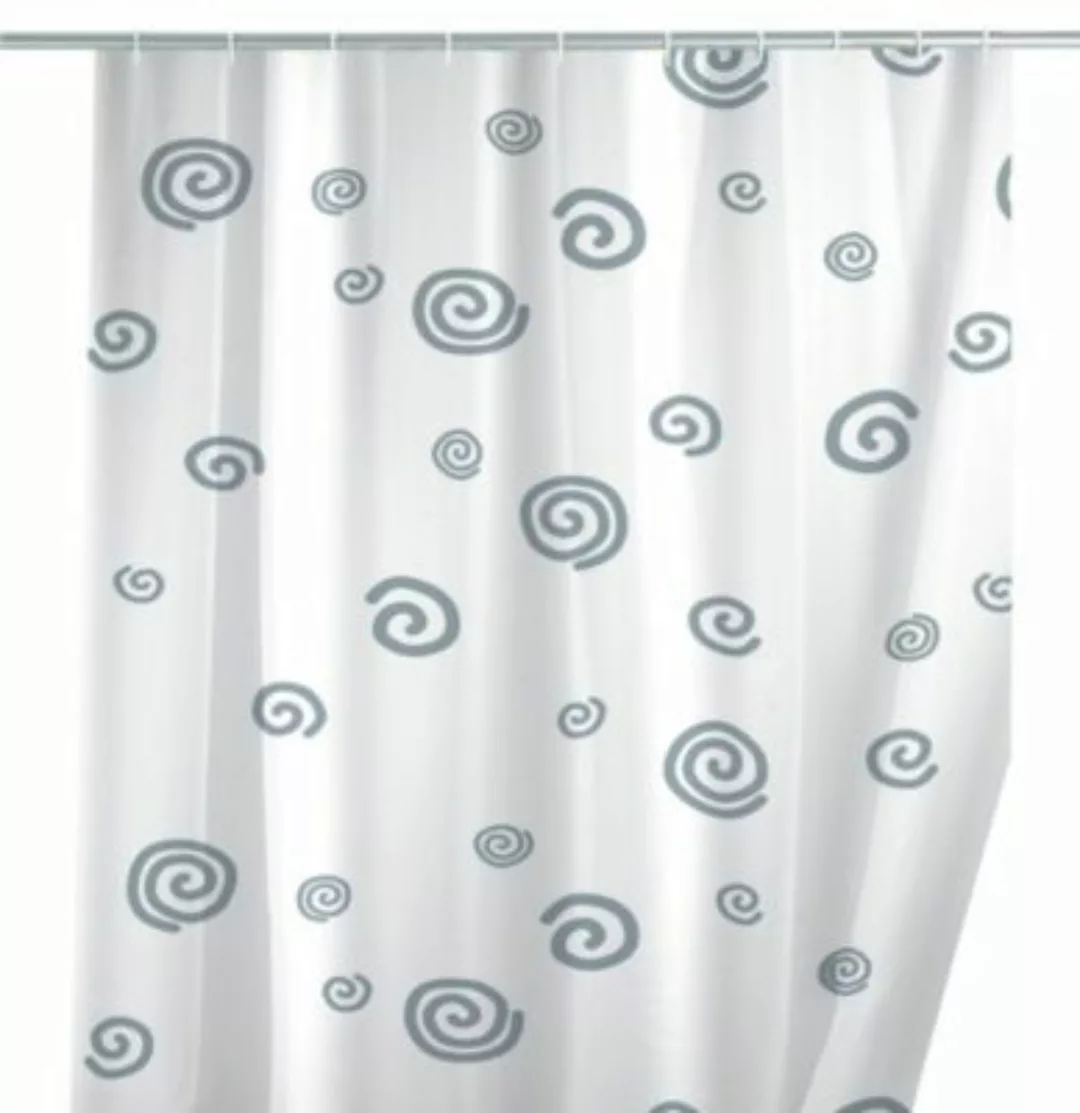 WENKO Duschvorhang Schnecke, Textil (Polyester), 180 x 200 cm, waschbar wei günstig online kaufen