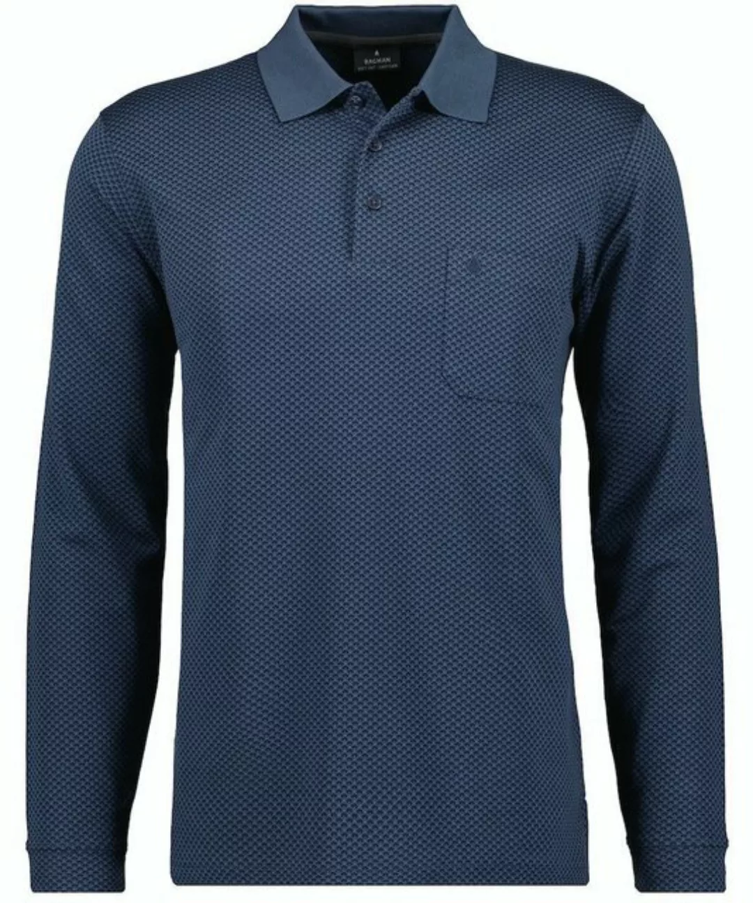 RAGMAN Langarm-Poloshirt Softknitpolo Jacquard, Langarm günstig online kaufen