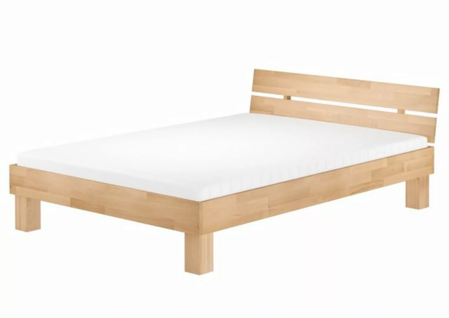 ERST-HOLZ Einzelbett Doppelbett 140x200 Buche massiv mit Rollrost + Matratz günstig online kaufen