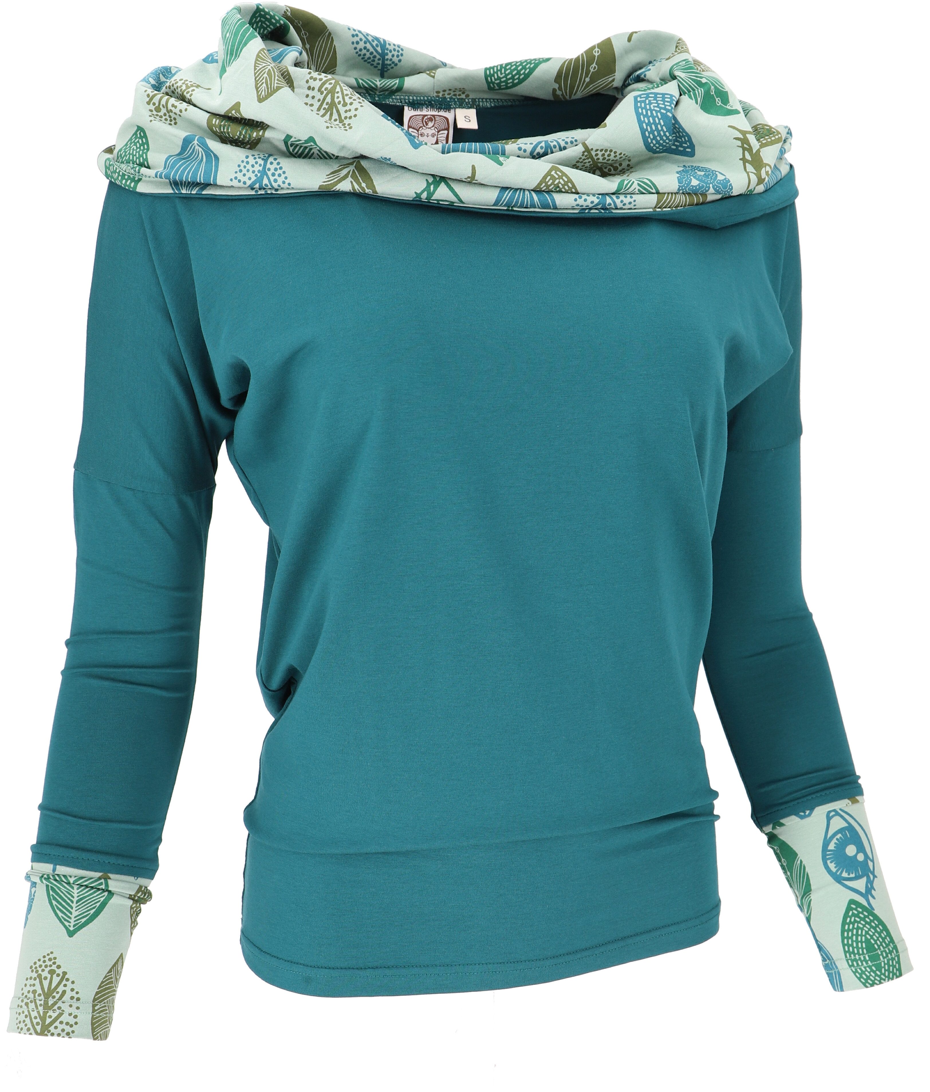 Guru-Shop Longsleeve Lockeres Longshirt aus Bio-Baumwolle, günstig online kaufen