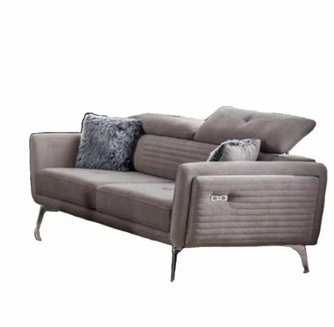 JVmoebel 3-Sitzer Sofa 2-Sitzer verstellbar Moderner Stil mittelweiche grau günstig online kaufen