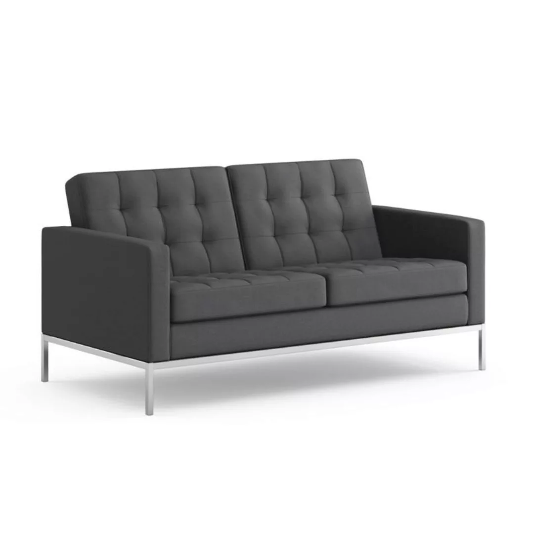 Knoll International - Florence Knoll 2-Sitzer Sofa - kohlegrau/Gestell chro günstig online kaufen