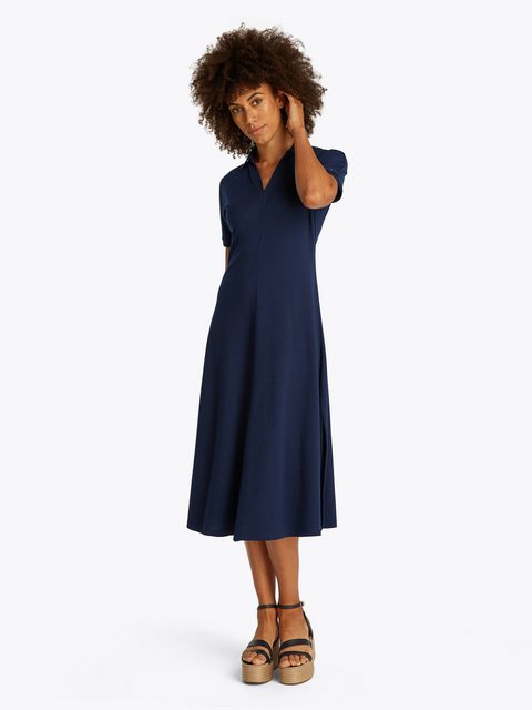 Tommy Hilfiger Polokleid LYOCELL OPEN-NK MIDI DRESS in Midi-Länge, mit ange günstig online kaufen