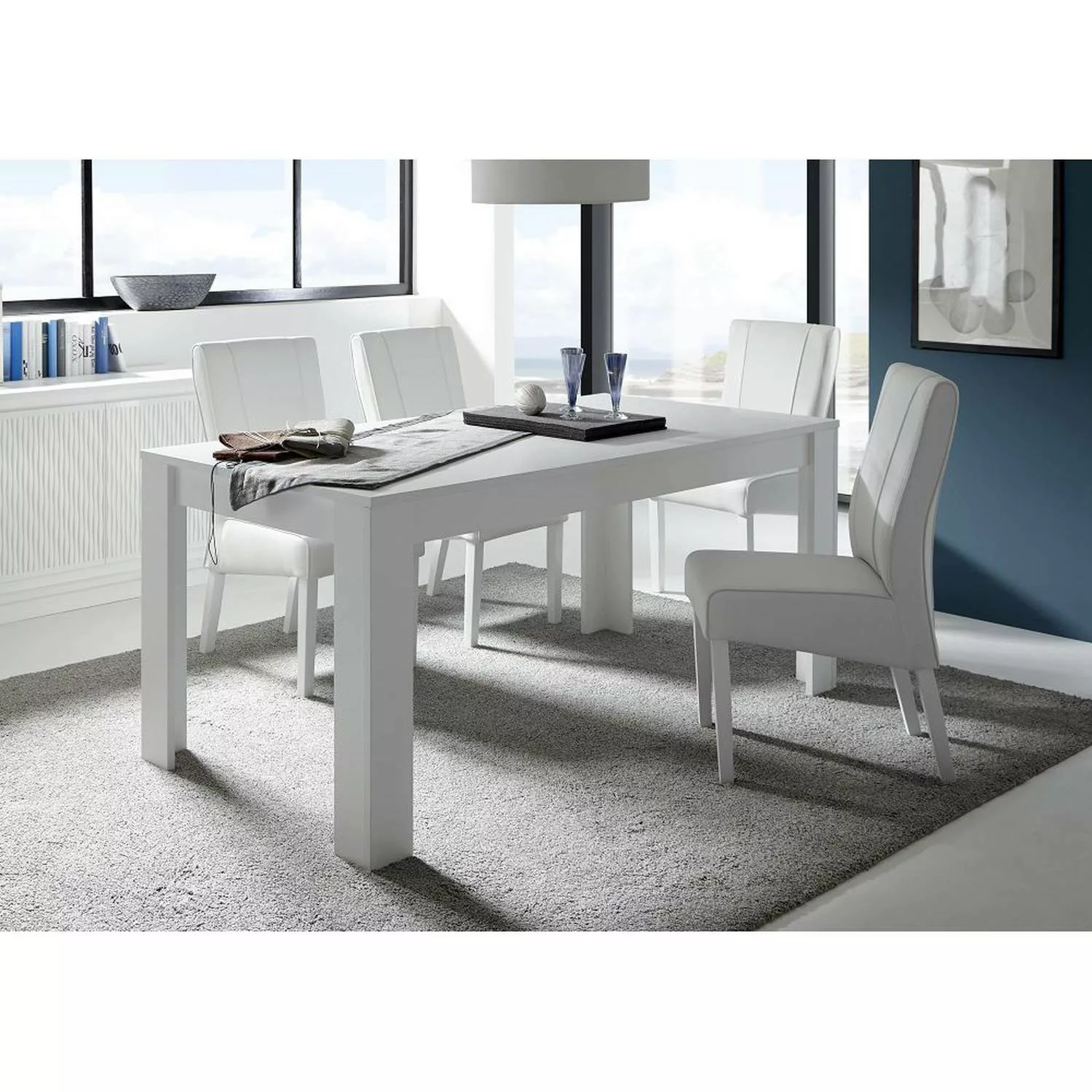 Esstisch FARUM-63 in weiß matt Lack (Lieferung ohne Stühle) - B/H/T: 180/79 günstig online kaufen