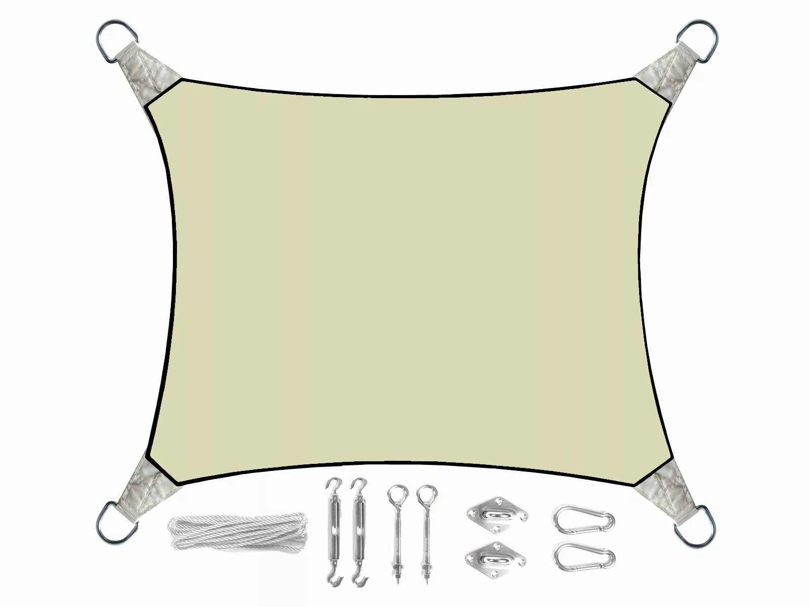PEREL Sonnensegel, rechteckig 2x3m 3x4m Balkon günstig online kaufen
