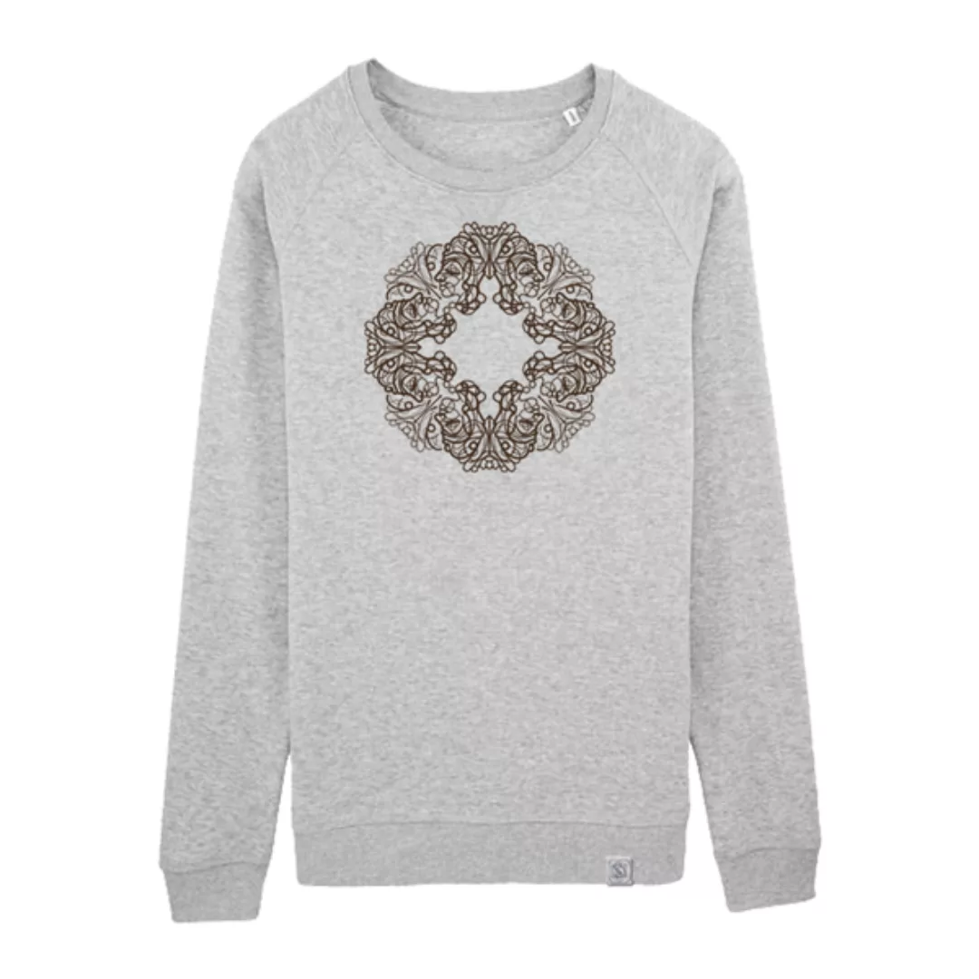 Raglan Sweatshirt - Buddha Owl - Siebdruck - Silver Grey günstig online kaufen