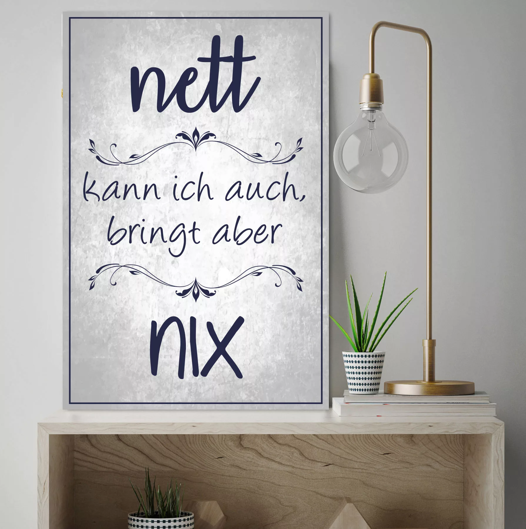 queence Metallbild "Nett bringt nix", Sprüche, (1 St.) günstig online kaufen