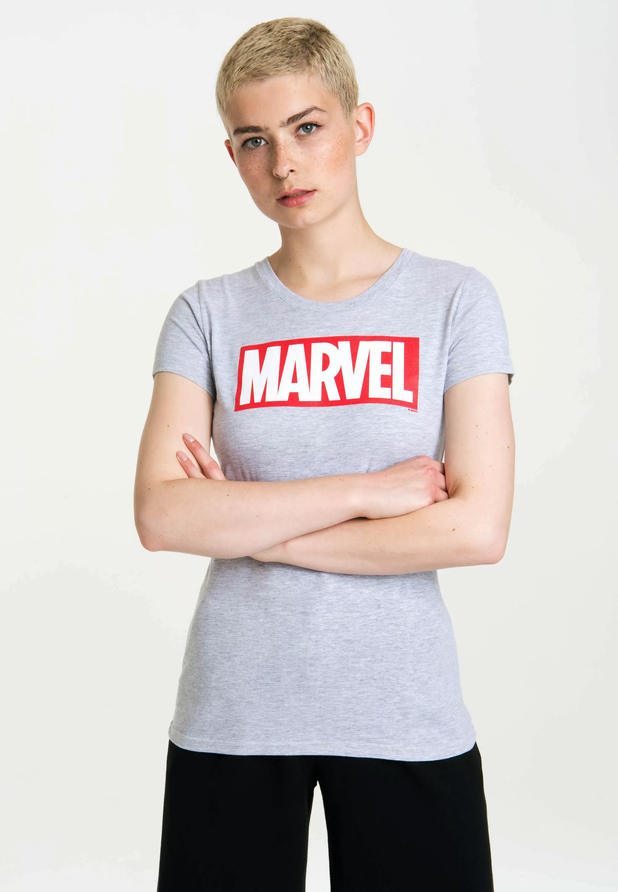 LOGOSHIRT T-Shirt "Marvel Logo", mit lizenzierten Originaldesign günstig online kaufen