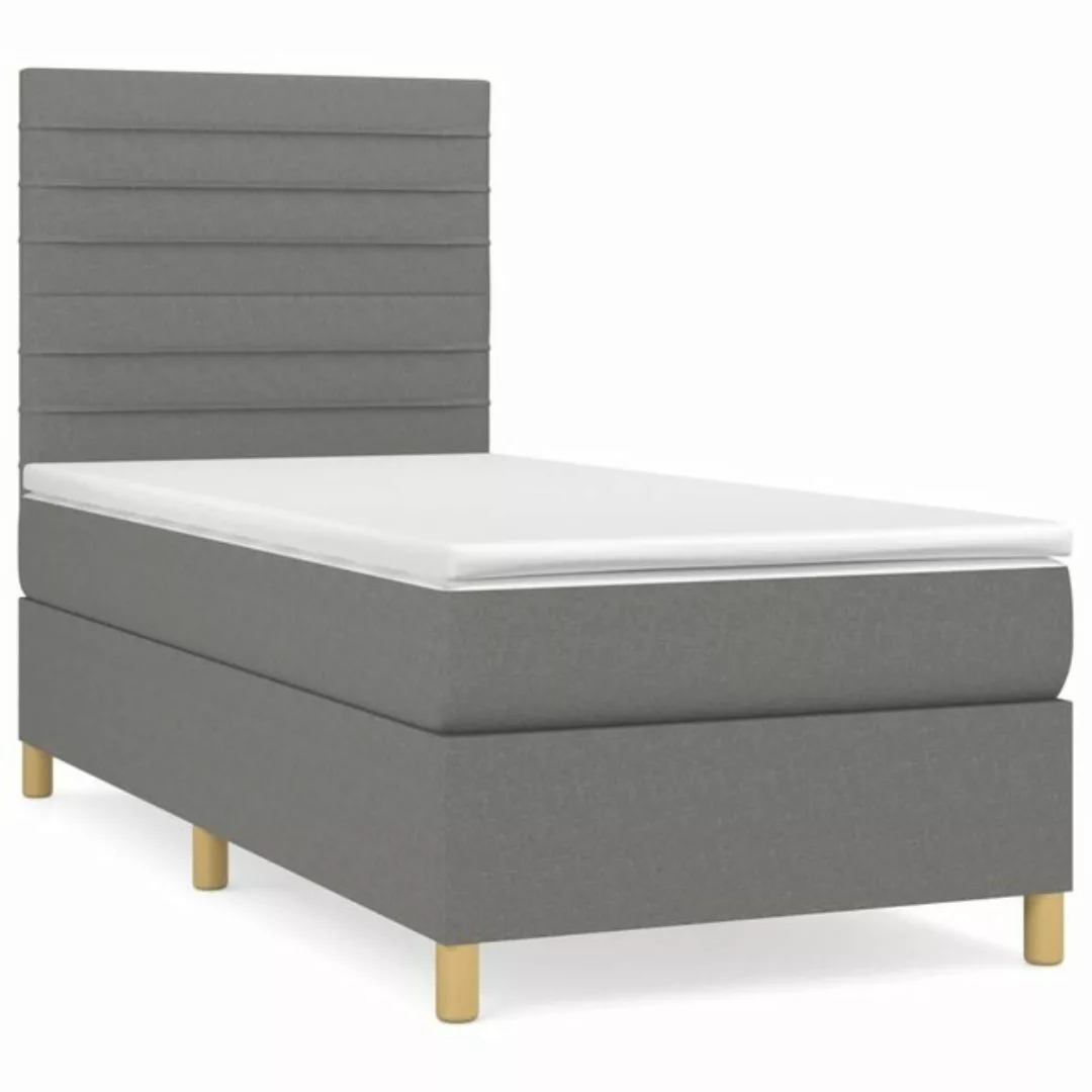 furnicato Bett Boxspringbett mit Matratze Dunkelgrau 100x200 cm Stoff günstig online kaufen