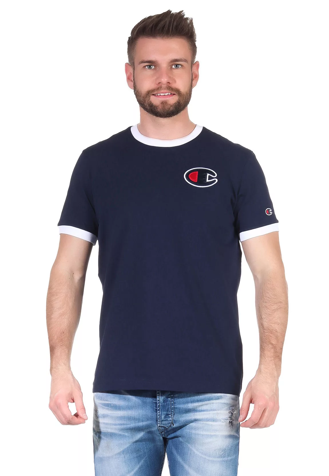 Champion Herren T-Shirt 214681 BS538 NVB WHT Dunkelblau günstig online kaufen