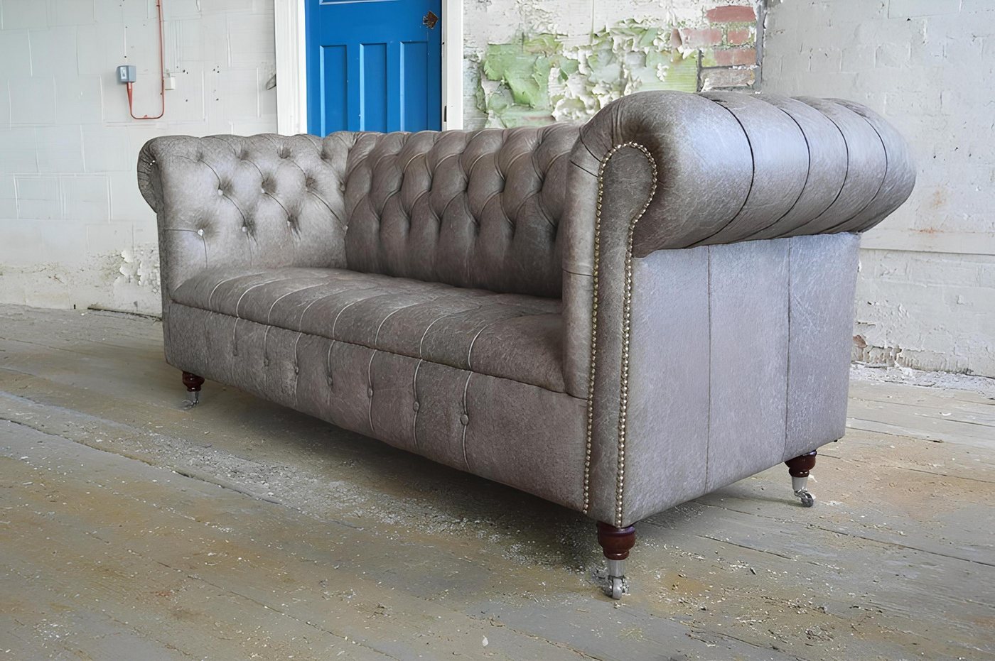 Xlmoebel Sofa Chesterfield Großes Stoffdesign Wohnzimmer Sofa Polster 3-Sit günstig online kaufen