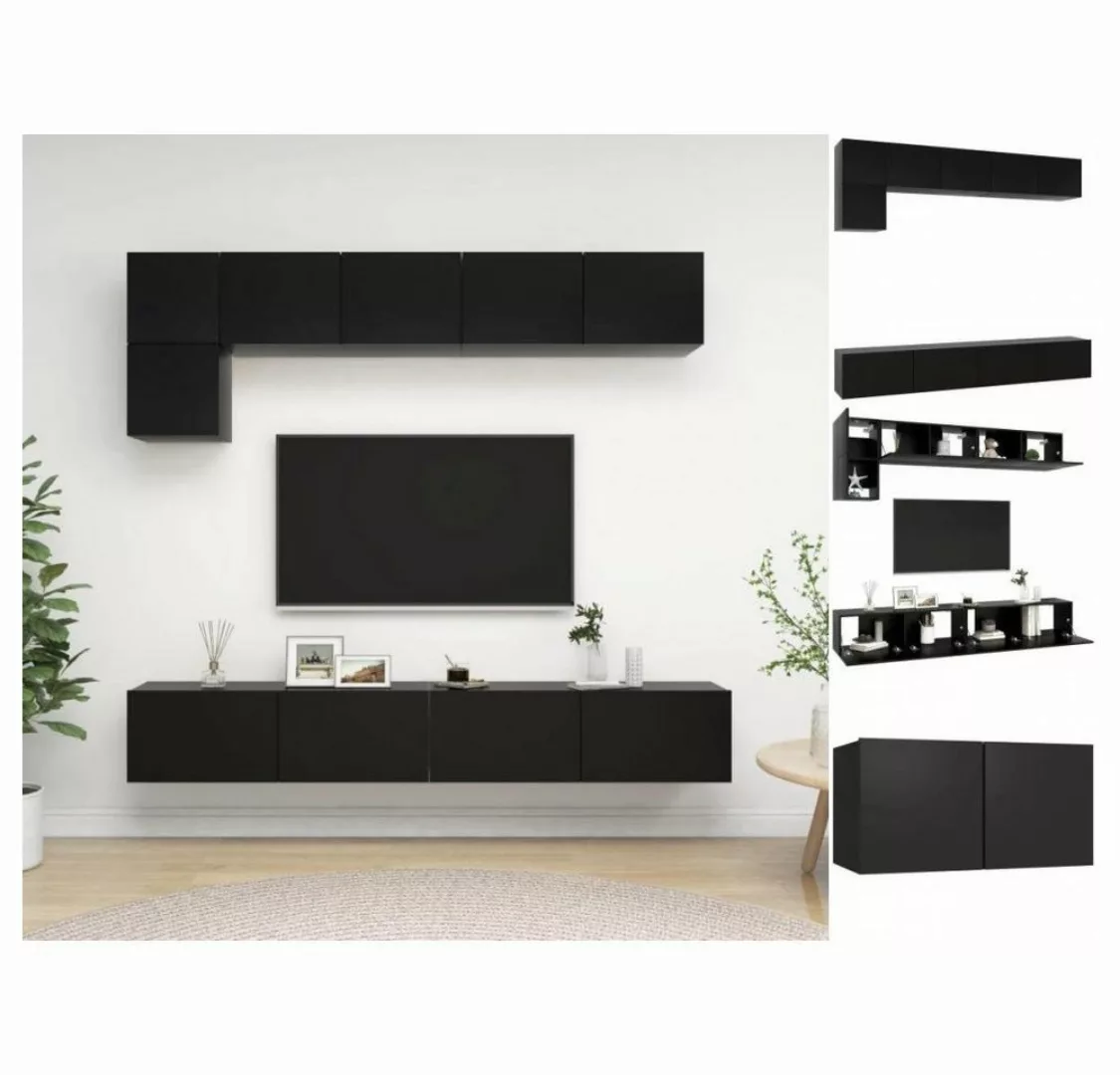 vidaXL TV-Schrank 5-tlg TV-Schrank-Set Schwarz Spanplatte günstig online kaufen