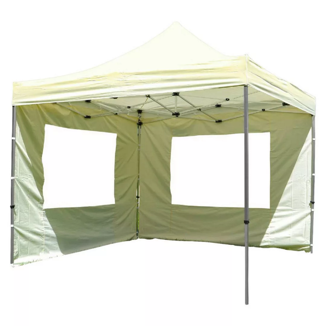 VCM PROFI Falt Pavillon mit 4 Seitenteilen 3x3m champagner wasserdichtes Da günstig online kaufen