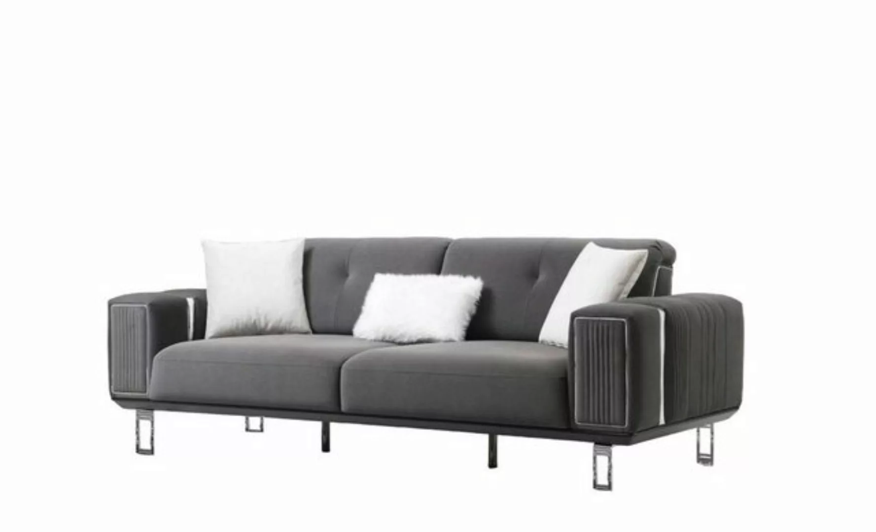 Xlmoebel 3-Sitzer Hochwertiges Design-Sofa, Drei-Sitzer, moderne Graue Couc günstig online kaufen