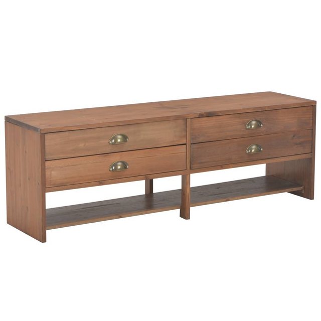 Tv-schrank Mit 4 Schubladen 120 X 30 X 40 Cm Massivholz Tanne günstig online kaufen