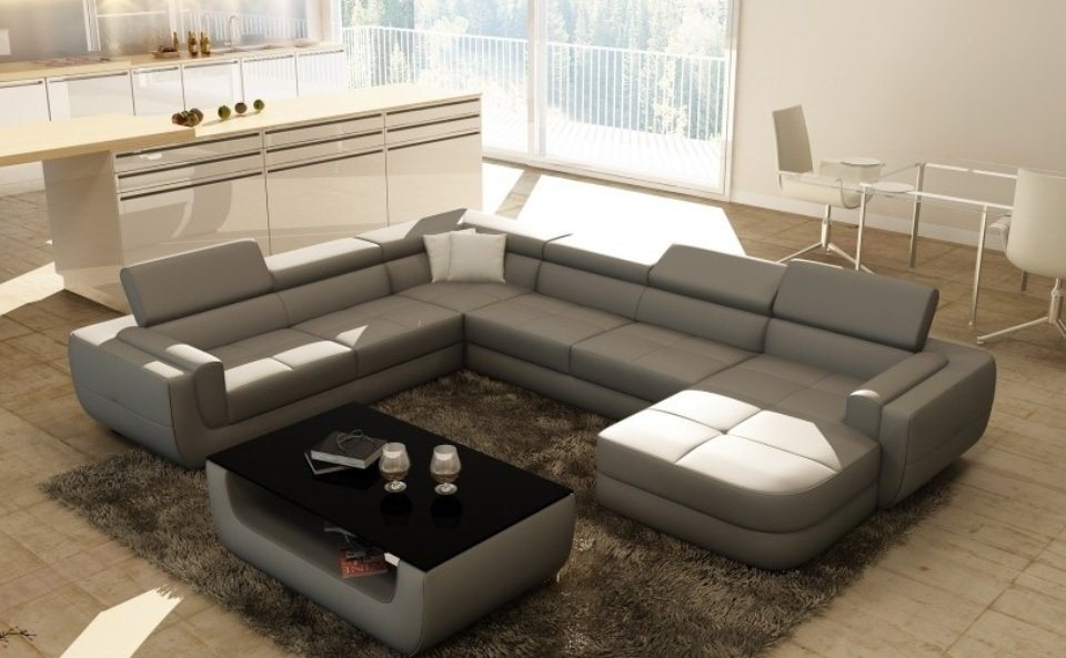 JVmoebel Ecksofa Designer Leder Polster Ecke Sofa Polster Eck Landschaft, M günstig online kaufen