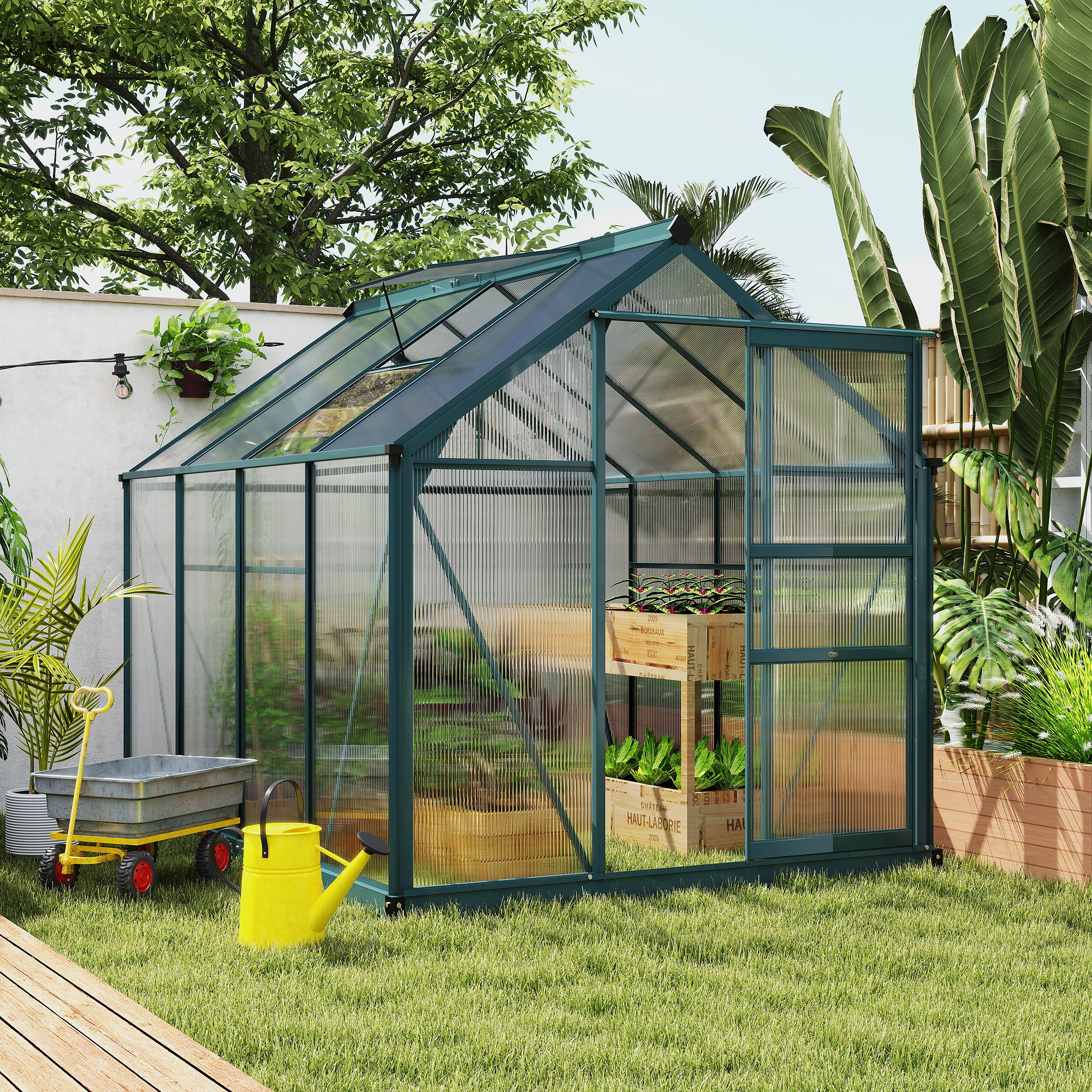 Outsunny Gewächshaus mit Aluminiumrahmen  Treibhaus mit Dachfenster, Tür, F günstig online kaufen