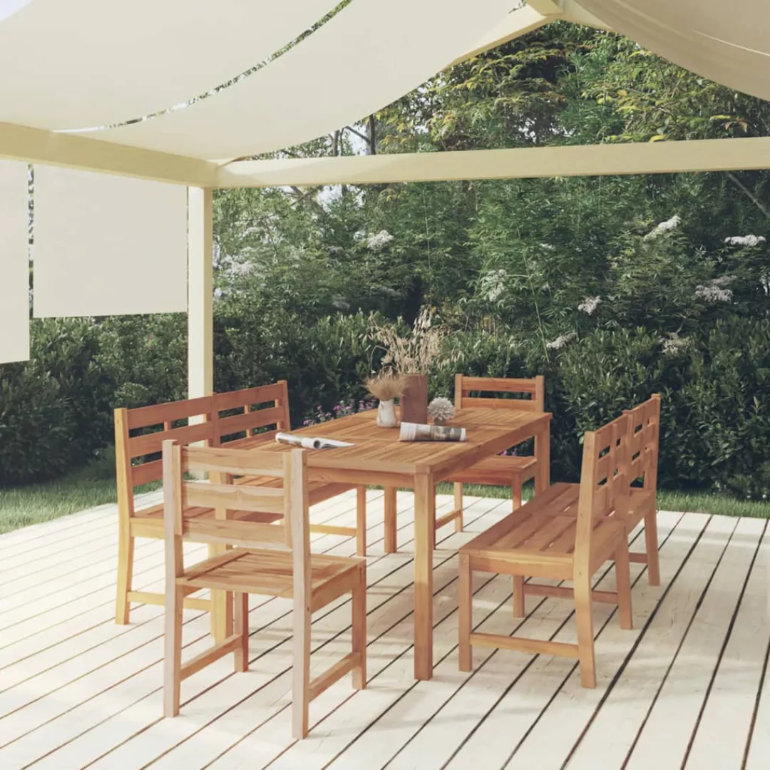 Vidaxl 5-tlg. Garten-essgruppe Massivholz Teak günstig online kaufen