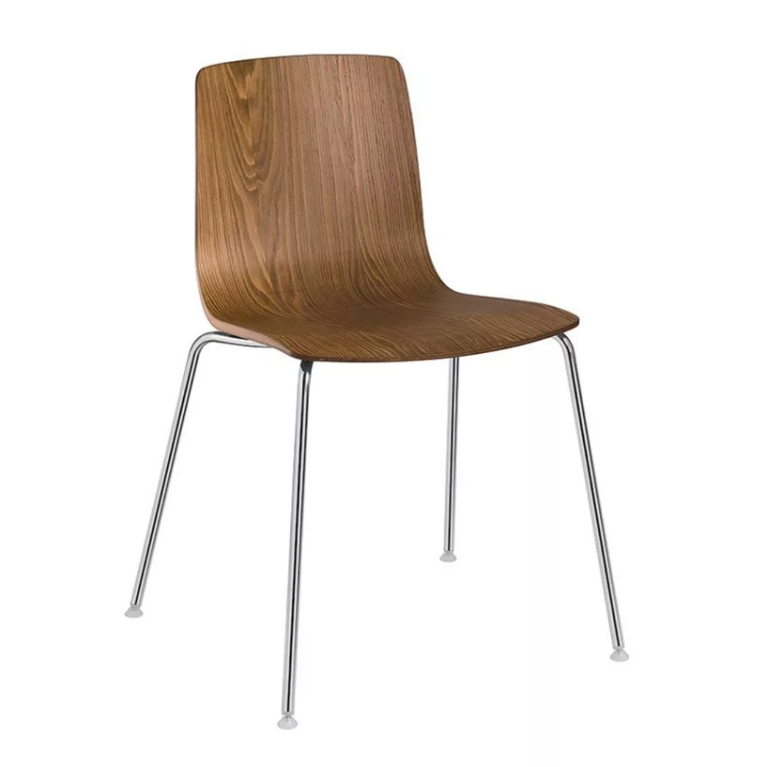 Arper - Aava 3906 Stuhl Gestell verchromt - birke nussfarben/lackiert/BxHxT günstig online kaufen