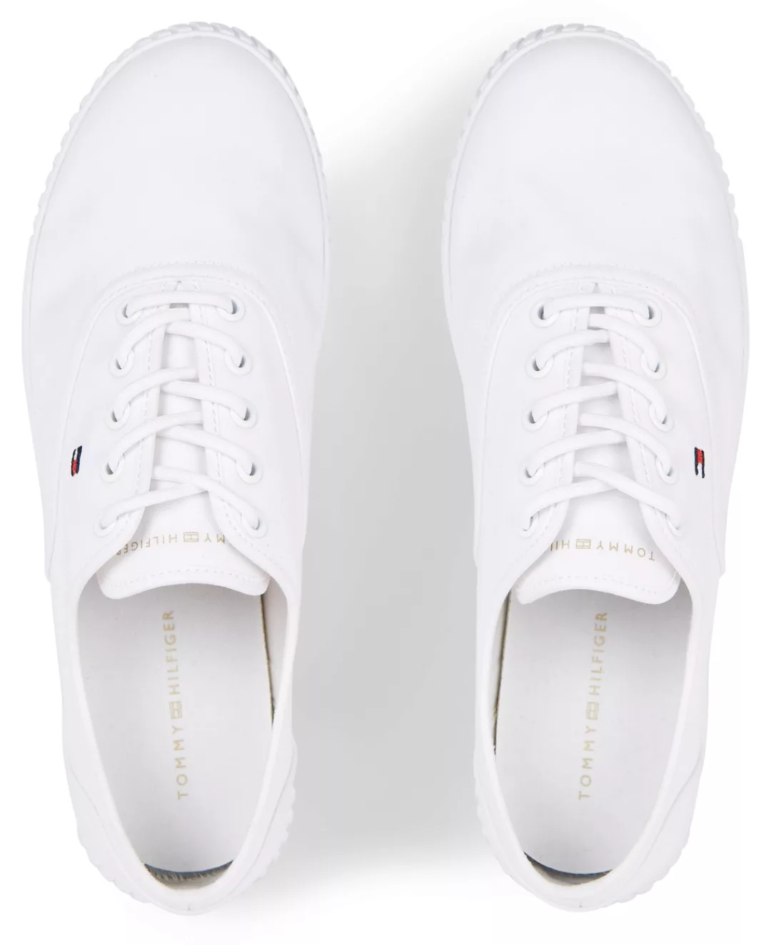 Tommy Hilfiger Sneaker "CANVAS LACE UP SNEAKER", in schmaler Form, Freizeit günstig online kaufen