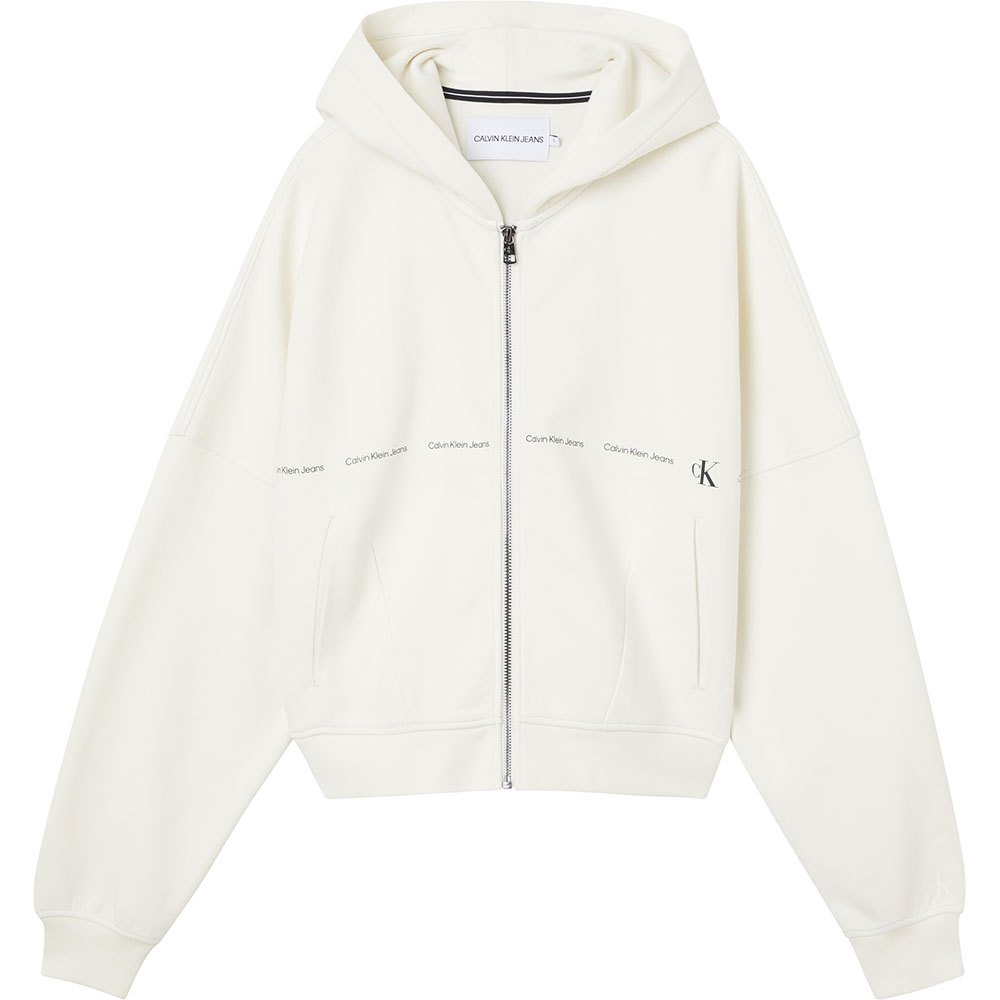Calvin Klein Jeans Repeat Logo Sweatshirt Mit Reißverschluss XS Tofu günstig online kaufen
