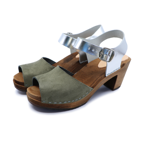 Cleo - Holz Clogs - High Mid Heel günstig online kaufen