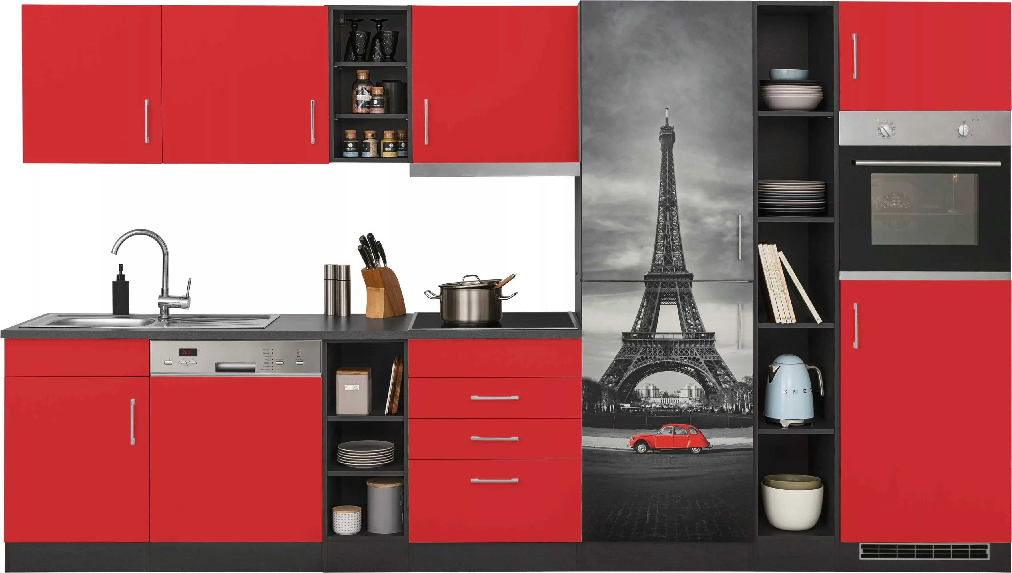 HELD MÖBEL Küchenzeile "Paris", mit E-Geräten, Breite 350 cm, wahlweise mit günstig online kaufen